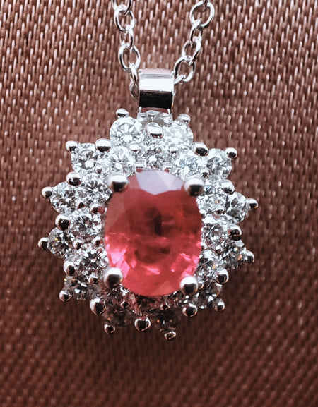 Collana Donna Salvini Celine in Oro bianco 18kt Rubino e Diamanti