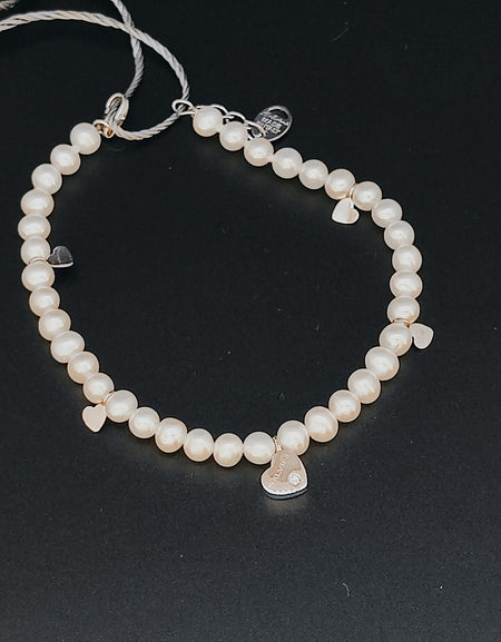 Bracciale Donna SALVINI Be Happy! Perle con Cuori in Oro Bianco e Diamante