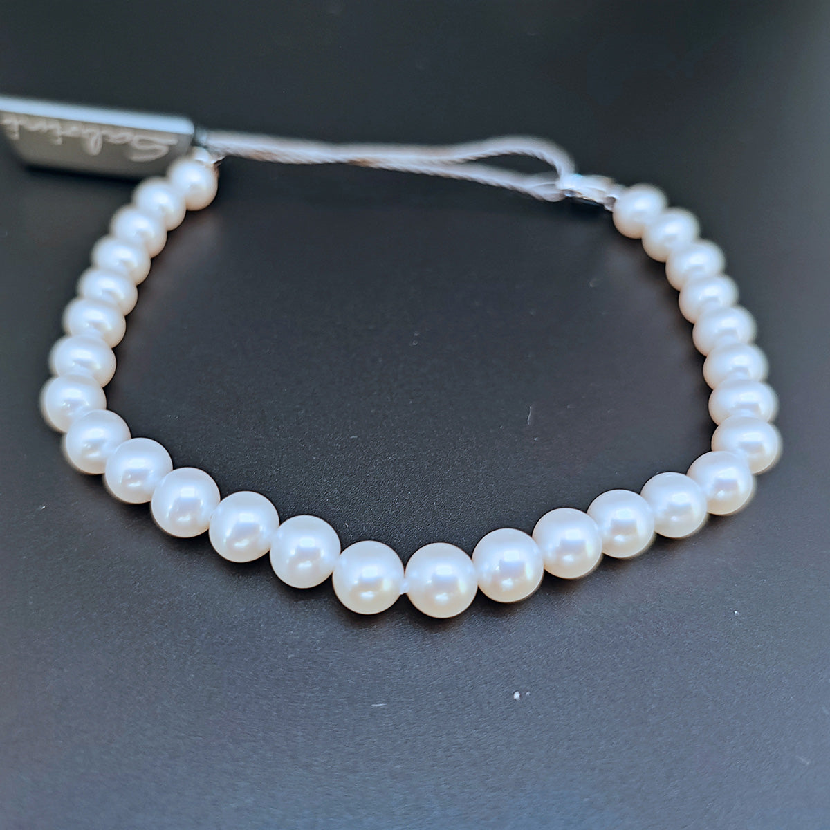 Bracciale Donna SALVINI Masa Perle da 6mm e Oro Bianco 18kt con Diamante