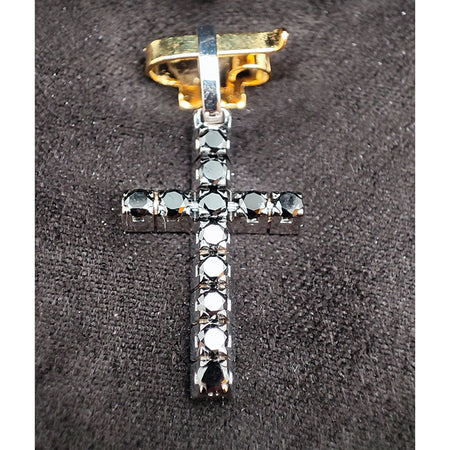 Pendente a Croce CHIMENTO IMMAGINI SACRE in Oro Bianco e Diamanti Black 0.41ct