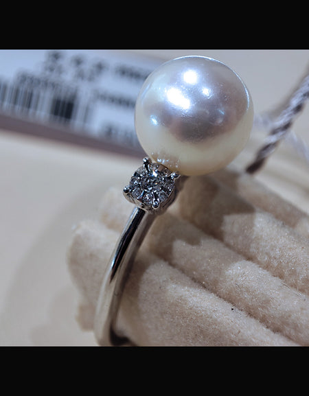 Anello SALVINI Daphne in Oro Bianco con Perla e Diamanti