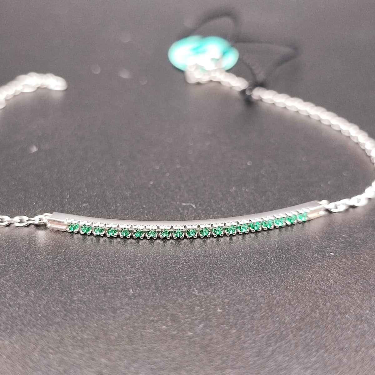 Bracciale PADDLE Backspin DonnaOro in Oro bianco 18kt con Smeraldi