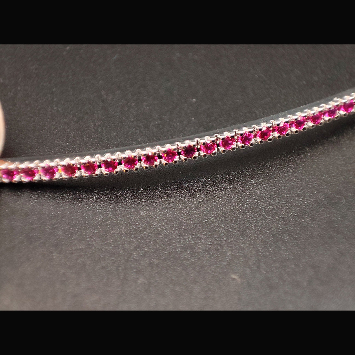 Elemento bracciale componibile Tris in oro bianco e topazi rosa Elemento bracciale componibile Tris in oro bianco e topazi rosa