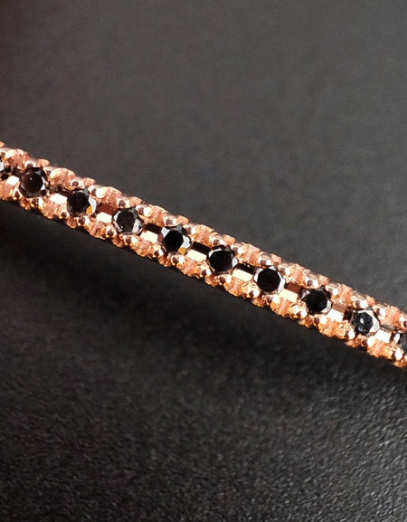 Bracciale PADDLE Backspin DonnaOro in Oro rosa 18kt con Diamanti Black