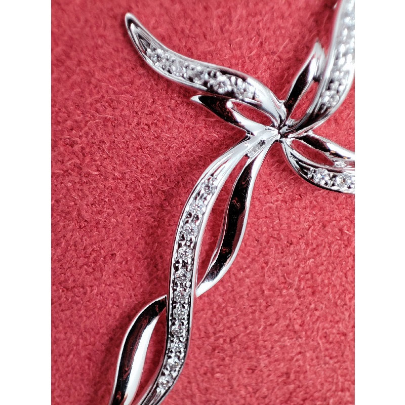 Collana DonnaOro DEVOTION con Croce in Oro Bianco 18kt e Diamanti 0.12ct
