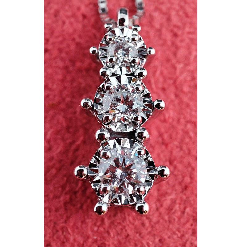 Collana DonnaOro ORIZZONTI Trilogy in Oro Bianco 18kt e Diamanti