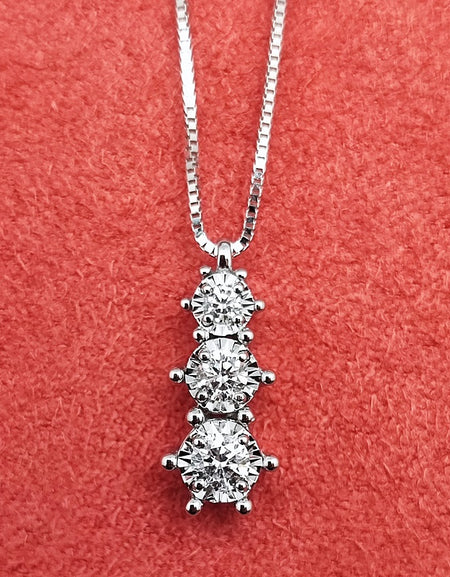 Collana DonnaOro ORIZZONTI Trilogy in Oro Bianco 18kt e Diamanti