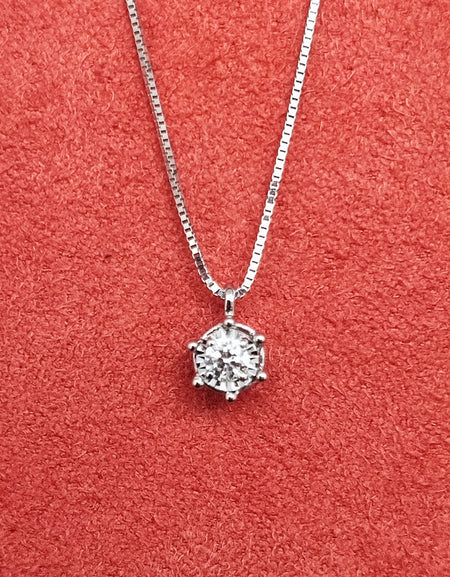 Collana DonnaOro ORIZZONTI Punto luce in Oro Bianco 18kt e Diamanti