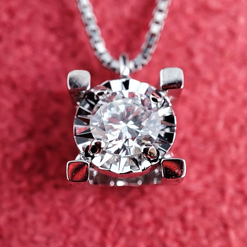 Collana DonnaOro ETERNA Punto luce in Oro Bianco 18kt e Diamanti