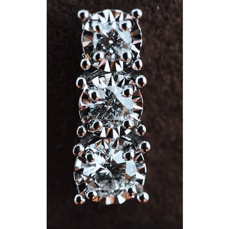 Orecchini DonnaOro ETERNA Trilogy in Oro Bianco 18kt e Diamanti