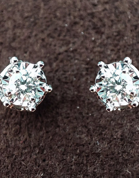 Orecchini DonnaOro ORIZZONTI Punti luce in Oro Bianco 18kt e Diamanti