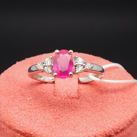 Anello DonnaOro VANTO in Oro bianco 18kt con Rubino e Diamanti