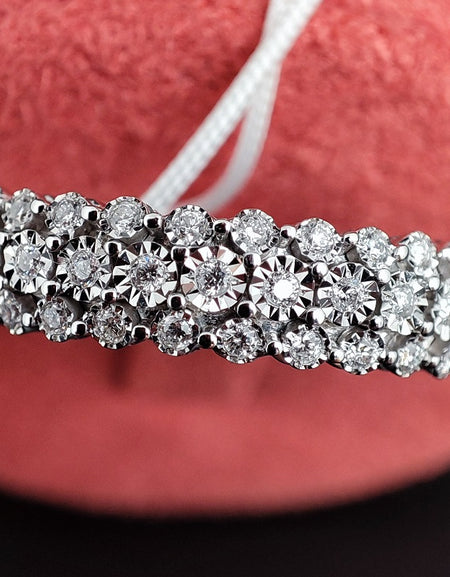 Anello DonnaOro INCANTO in Oro Bianco 18kt con fascia di Diamanti