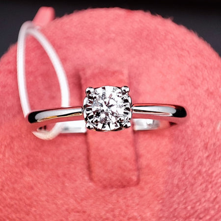 Anello Solitario DonnaOro VENERE in Oro Bianco 18kt con Diamante