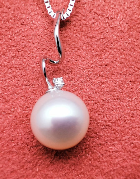 Collana DonnaOro con pendente in Oro bianco 18kt Diamante e Perla GAMMA