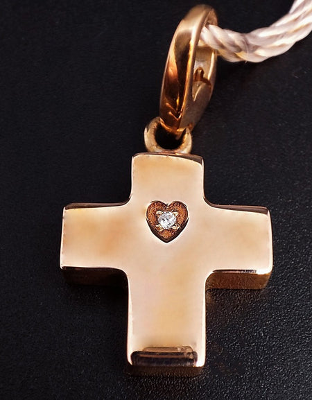 Ciondolo SALVINI Charm of Love Croce in Argento rosé e Diamante