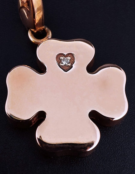 Ciondolo SALVINI Charm of Love Quadrifoglio in Argento rosé e Diamante