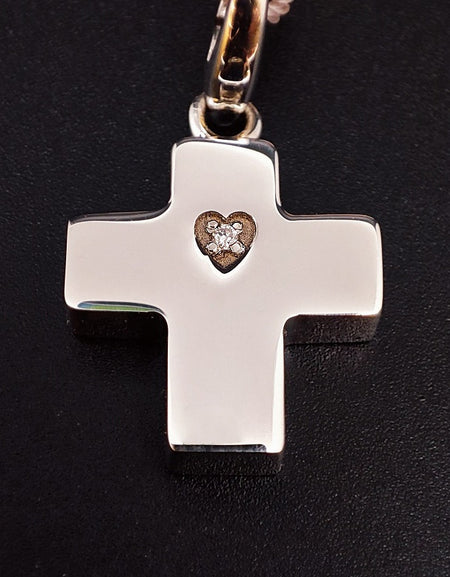 Ciondolo SALVINI Charm of Love Croce in Argento 925 e Diamante