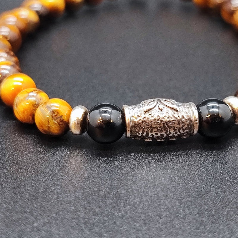Bracciale Uomo GERBA JEWELS TIGER EYE Stone collection Argento 925