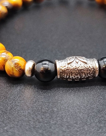 Bracciale Uomo GERBA JEWELS TIGER EYE Stone collection Argento 925