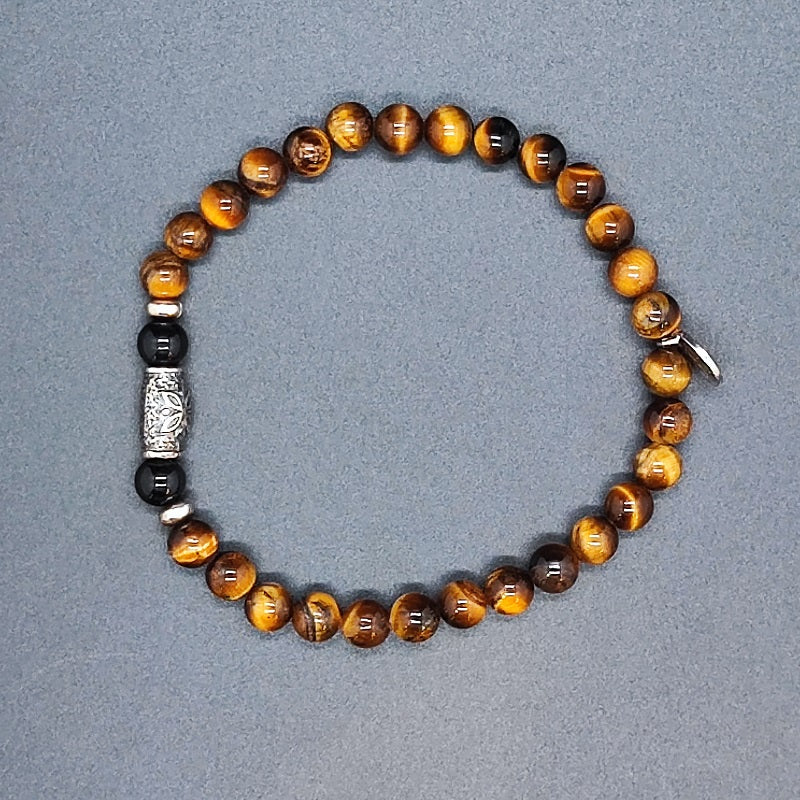 Bracciale Uomo GERBA JEWELS TIGER EYE Stone collection Argento 925