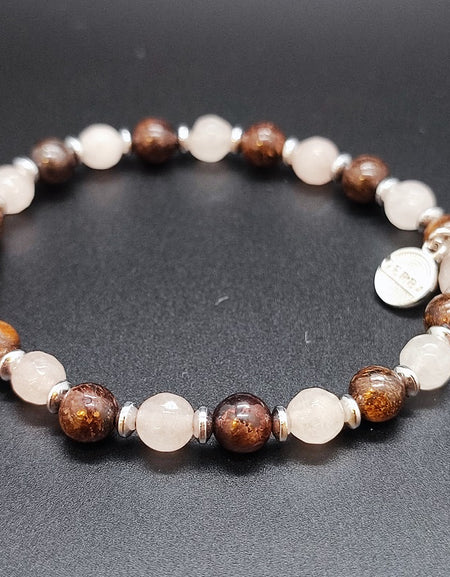 Bracciale Uomo GERBA JEWELS LUCAS Argento 925 Bronzite e Quarzo