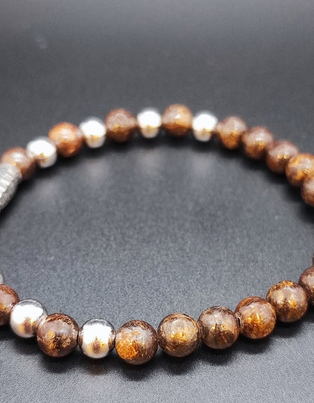 Bracciale Uomo GERBA JEWELS SILVER BROWN Stone Collection Argento 925