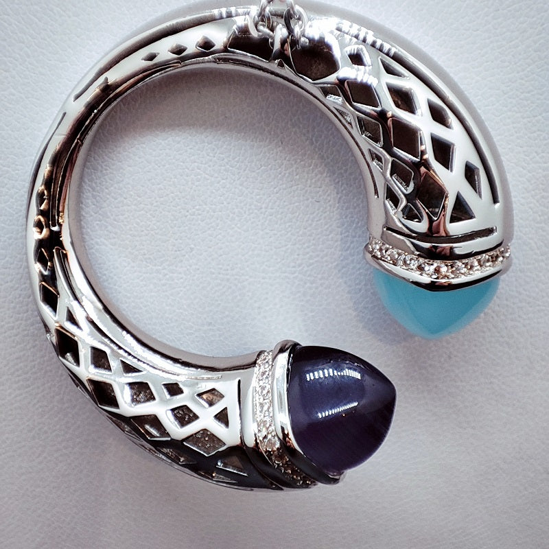 Collana lunga donna BOCCADAMO CALEIDA con cristalli aquamilk, tanzanite e zirconi