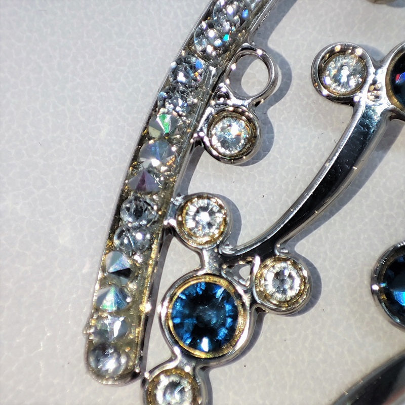 Collana donna BOCCADAMO HAREM con pendente a vela e cristalli blue denim