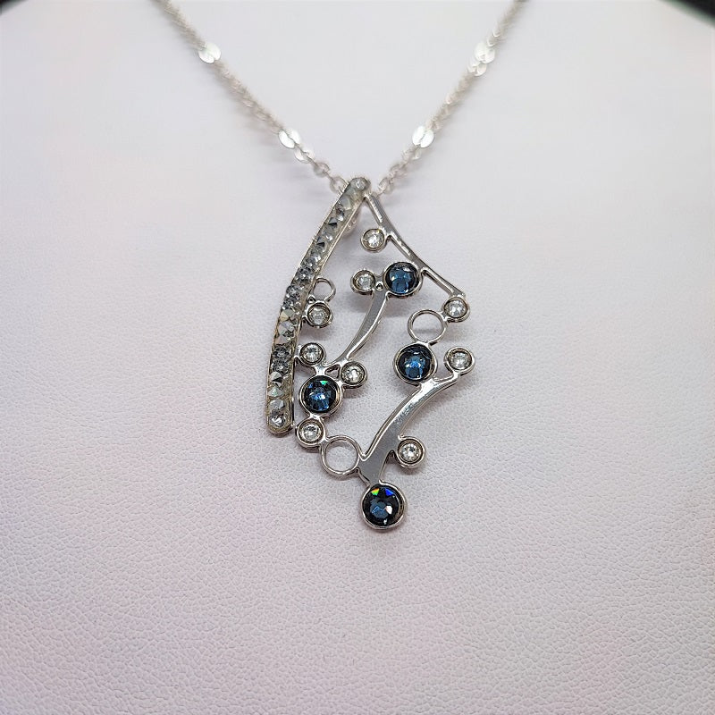 Collana donna BOCCADAMO HAREM con pendente a vela e cristalli blue denim