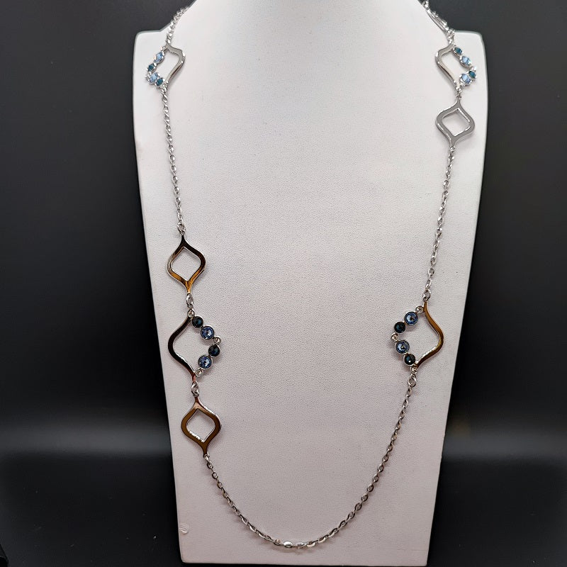 Collana lunga donna BOCCADAMO HAREM con crystal, montana e light sapphire