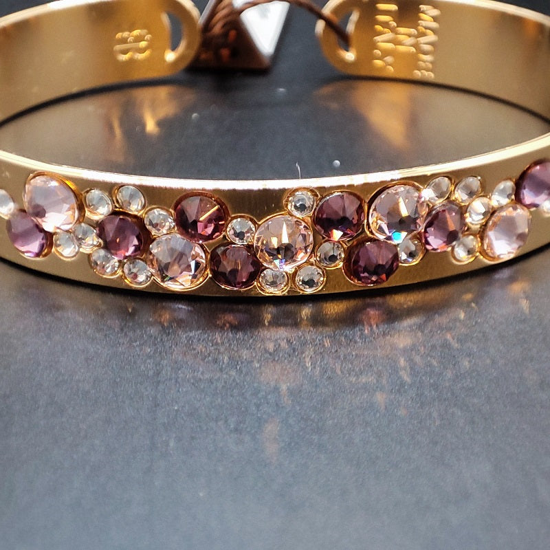Bracciale donna BOCCADAMO HAREM color oro a fascia stretta con cristalli