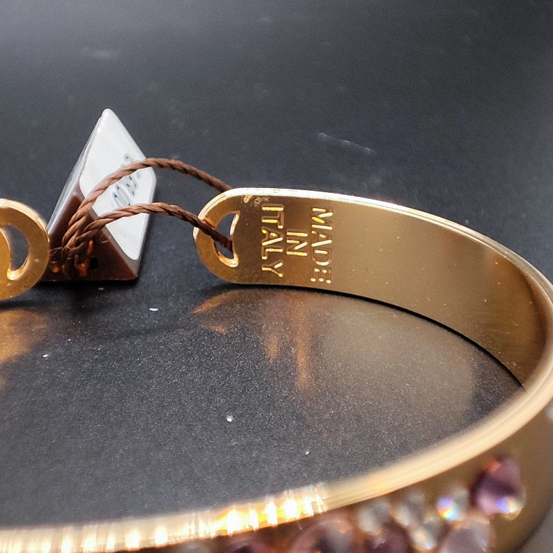 Bracciale donna BOCCADAMO HAREM color oro a fascia stretta con cristalli