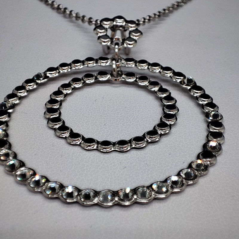 Collana donna BOCCADAMO Magic Circle con pendenti concentrici e cristalli
