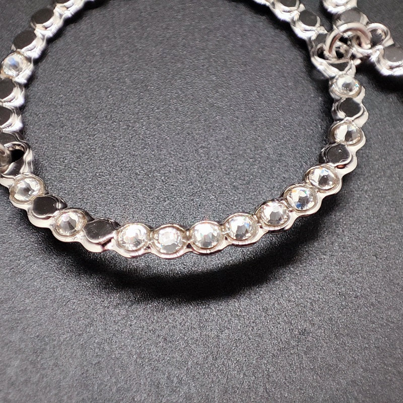 Bracciale donna BOCCADAMO Magic Circle con moduli circolari a lastra pallinata e cristalli