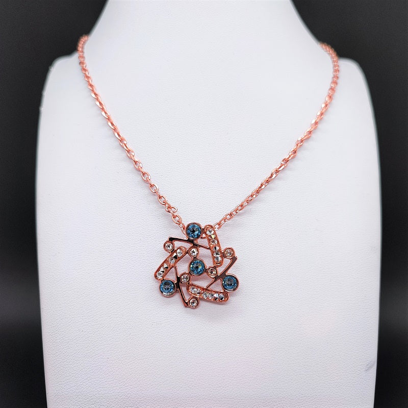 Collana donna BOCCADAMO HAREM con fiore stellato e cristalli acquamarina