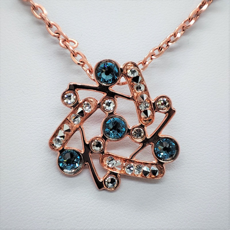 Collana donna BOCCADAMO HAREM con fiore stellato e cristalli acquamarina