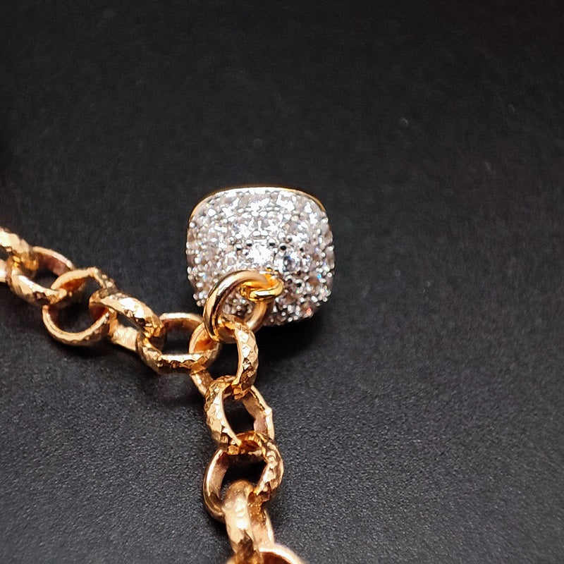 BOCCADAMO Bracciale Caleida Cristalli Turchesi in Bronzo Dorato