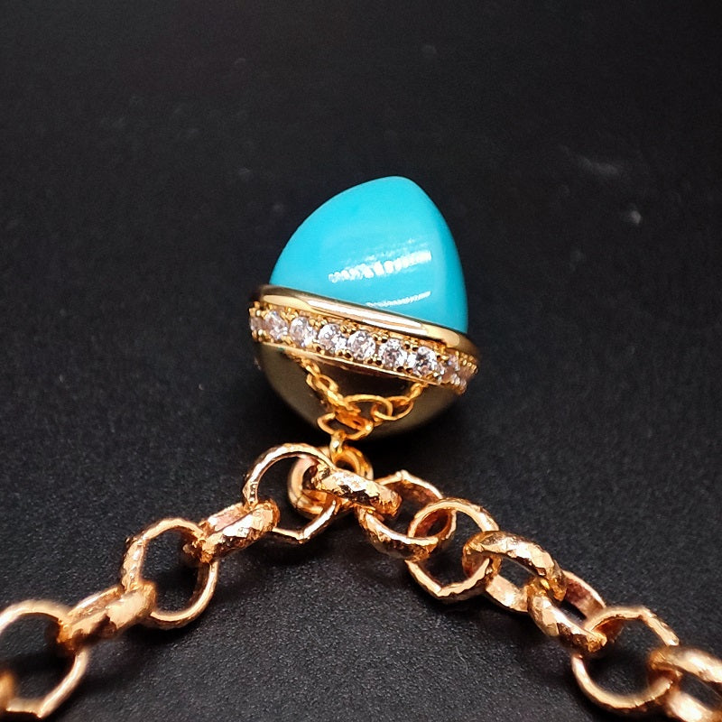 BOCCADAMO Bracciale Caleida Cristalli Turchesi in Bronzo Dorato
