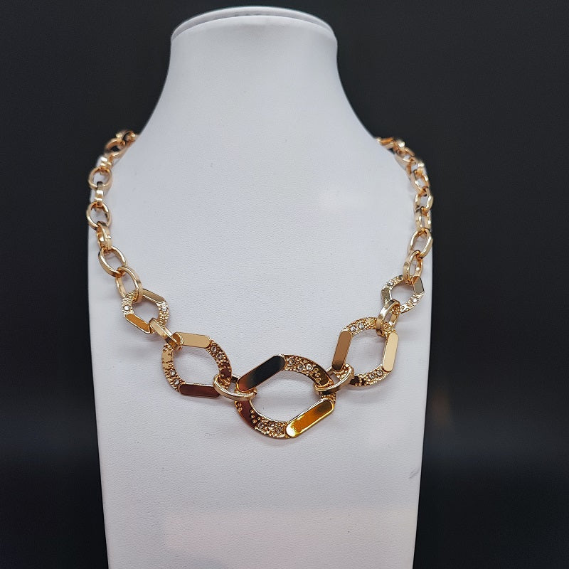 Collana donna BOCCADAMO Magic Chain placcato oro giallo a maglie romboidali degradè e cristalli