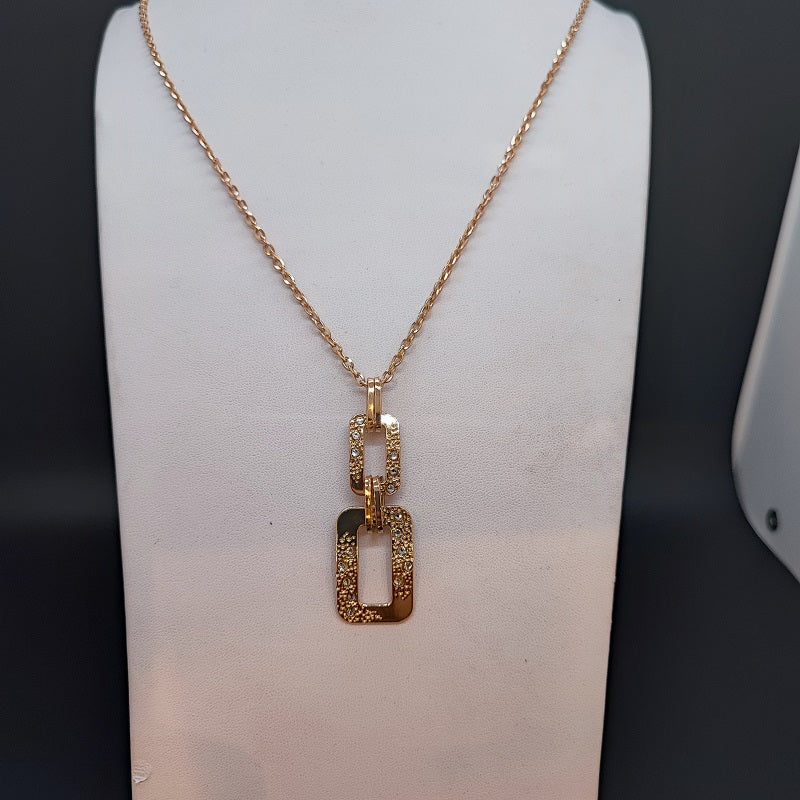 Collana donna BOCCADAMO Magic Chain placcato oro giallo con pendente rettangolare e cristalli