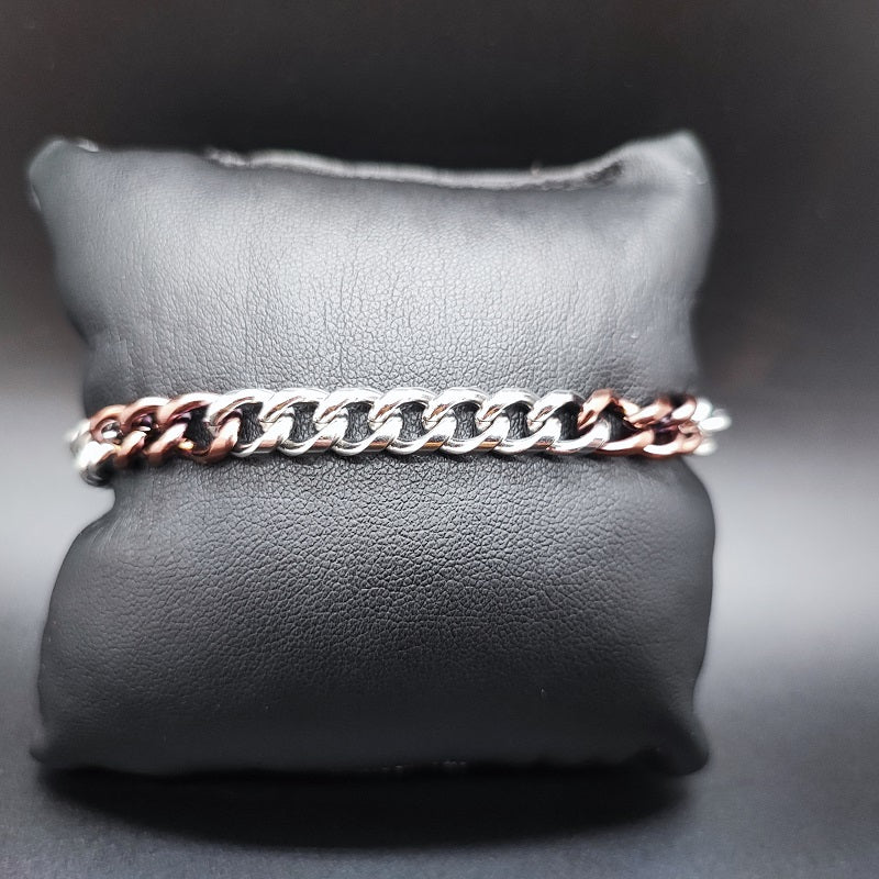 Bracciale uomo BOCCADAMO MAN maglia in pvd marrone
