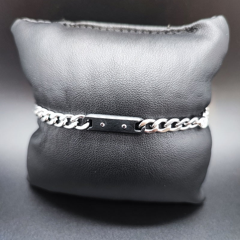 Bracciale uomo BOCCADAMO MAN grumetta in acciaio e pvd nero