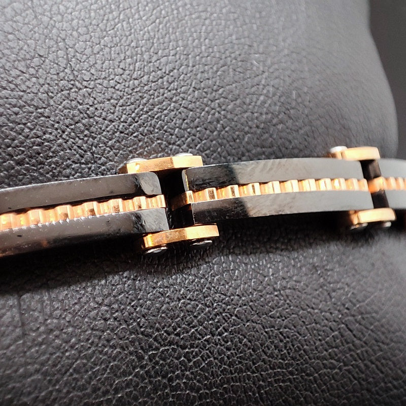 Bracciale Uomo BOCCADAMO MAN modulare in PVD nero e Acciaio placcato oro rosa