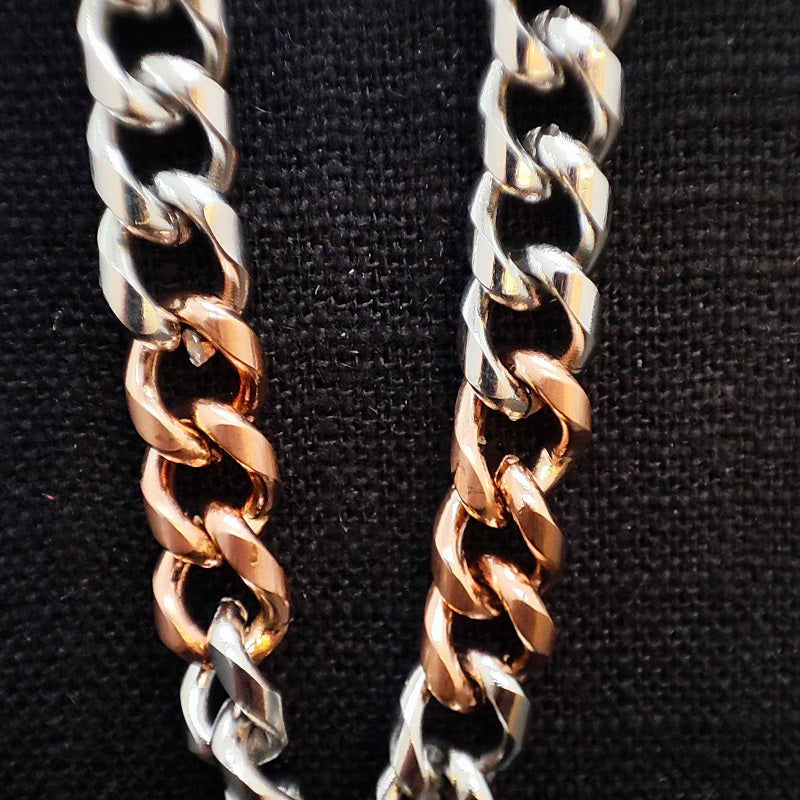 Collana Uomo BOCCADAMO MAN maglia grumetta in acciaio e PVD color oro rosa