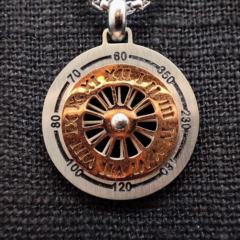 Collana Uomo BOCCADAMO MAN in acciaio con meridiana in PVD argento e rosa
