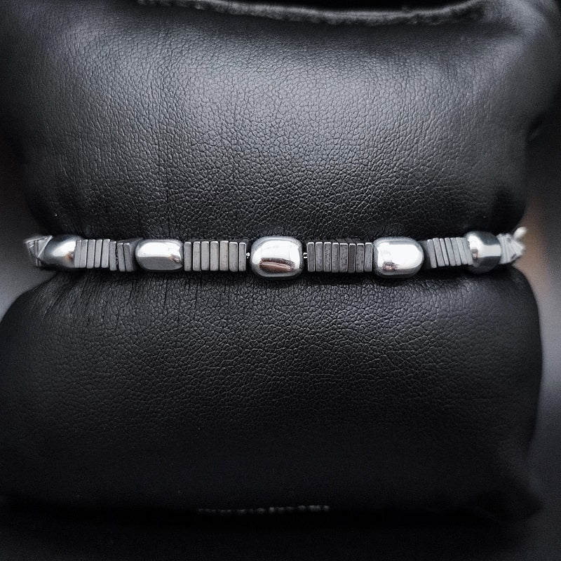 Bracciale uomo BOCCADAMO MAN con pepite in acciaio e magliette in PVD