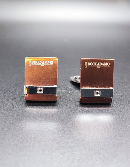 Gemelli Uomo BOCCADAMO MAN in Acciaio e PVD rosè