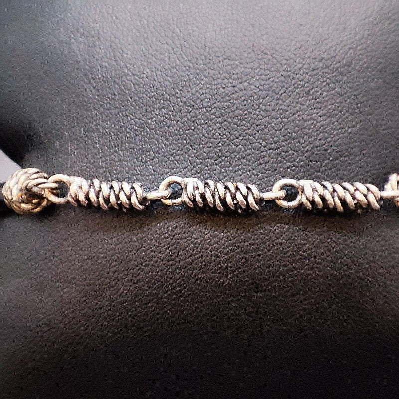 Bracciale Uomo BOCCADAMO MAN in Pelle Nera ed Elementi Centrali a Corda in Argento 925