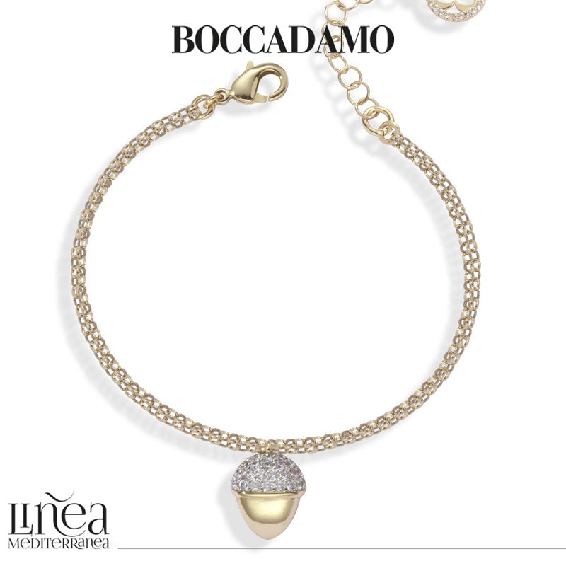 Bracciale donna BOCCADAMO CALEIDA con pendente piramidale grande placcato oro giallo e zirconi